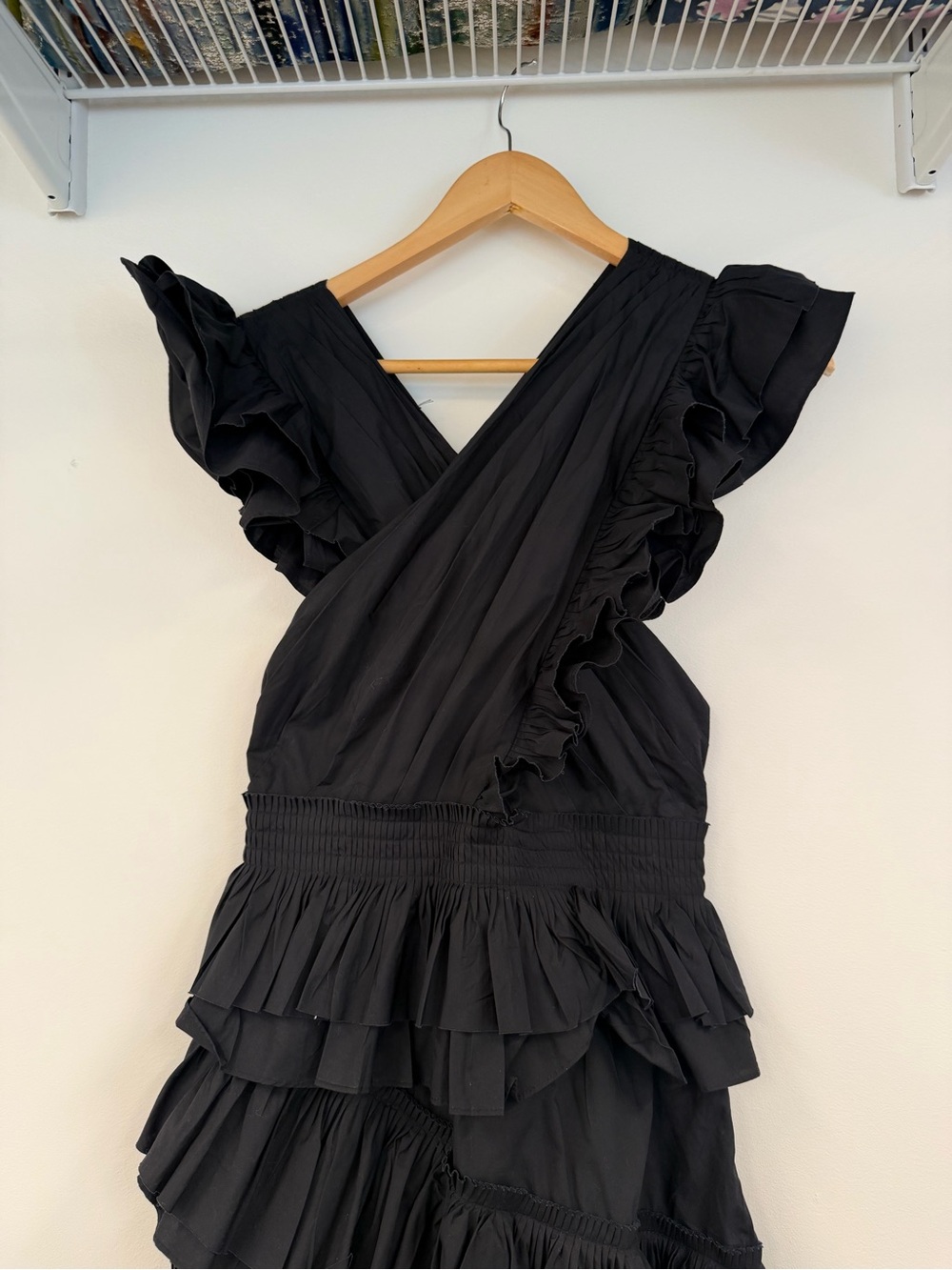 Ulla Johnson Black Layered Ruffle High-Low Dress - Picture 6 of 12